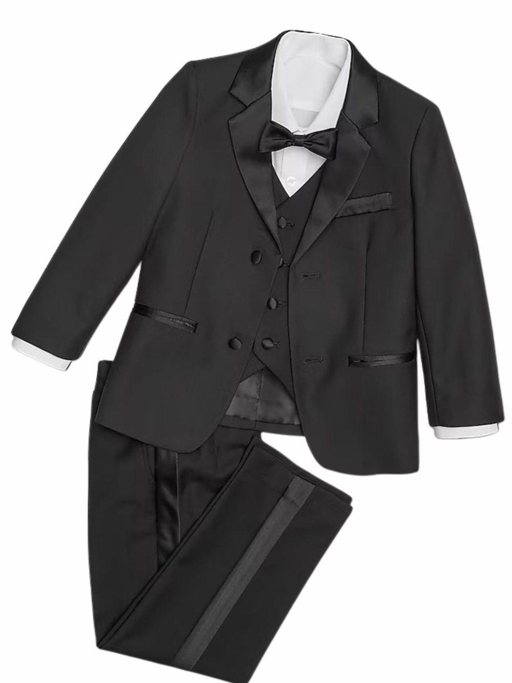 Boys' Black Formal Blazer Suit with Bow Tie - Classic Party Wear